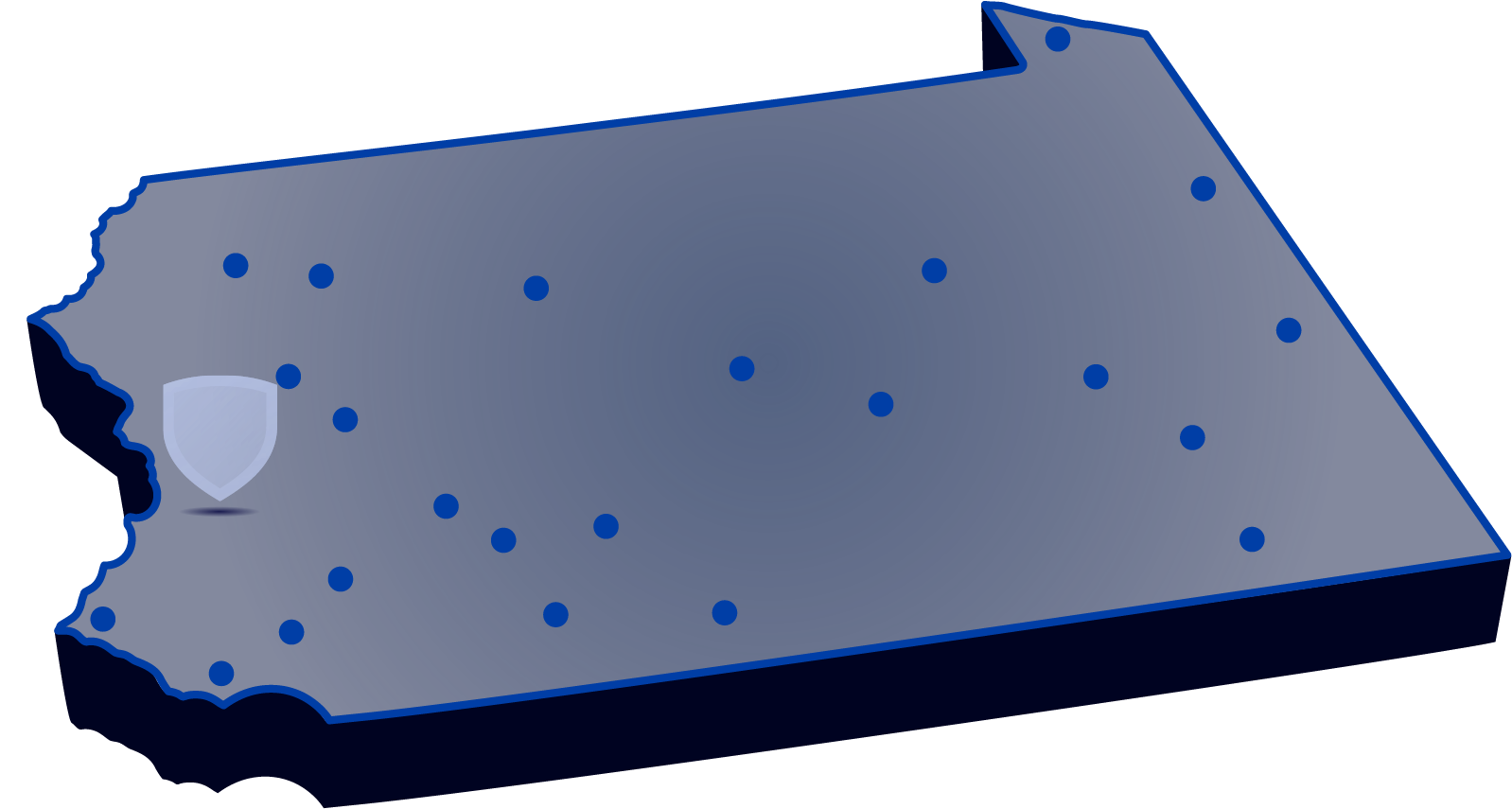 Locations of Penn State's campuses throughout Pennsylvania with Penn State Lehigh Valley highlighted